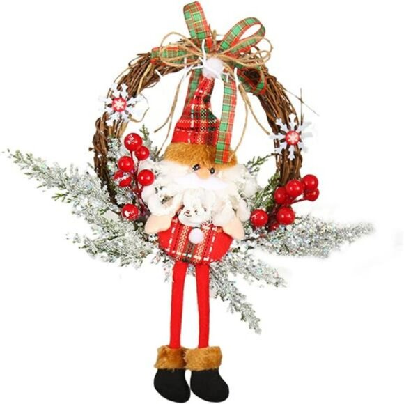 Christmas Wreath for Front Door, Xmas Decoration 14 inch/35cm Door Wreaths - Picture 1 of 7